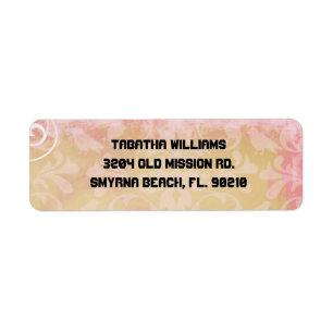 Étiquette Adresse de retour Labe de motif rose-clair mignon