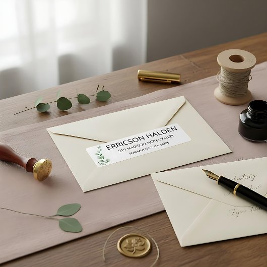 Étiquette Adresse de retour Label avec verdure