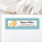 Étiquette Adresse de retour Label Blue Jungle Lion (En situation)