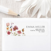 Étiquette Adresse de retour Label Floral (En situation)