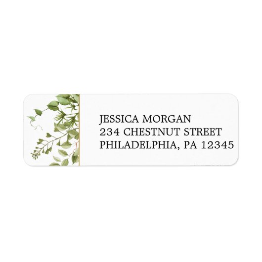 Étiquette Adresse de retour Label Woodland Green (Devant)