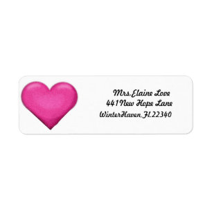 Étiquette Adresse de retour Lables de coeur rose