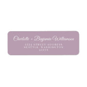 Étiquette Adresse de retour Lilac de script classique minima (Devant)