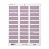 Étiquette Adresse de retour Lilac de script classique minima (Feuille entière)