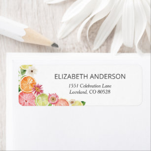 Étiquette Adresse de Retour Mariage Citron Principal