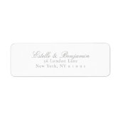 Étiquette Adresse de Retour Mariage Moderne (Devant)