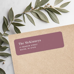 Étiquette Adresse de retour Mauve Minimaliste