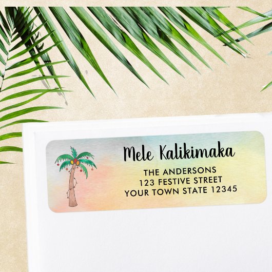 Étiquette Adresse de retour Mele Kalikimaka 
