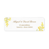 Étiquette Adresse de retour Mimosa jaune (Devant)