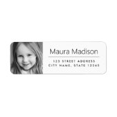 Étiquette Adresse de retour minimale personnalisée (Devant)