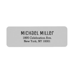 Étiquette Adresse de retour minimaliste moderne gris clair e