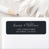 Étiquette Adresse de retour minimaliste noir et blanc Étique (En situation)