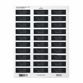 Étiquette Adresse de retour minimaliste noir et blanc Étique (Feuille entière)