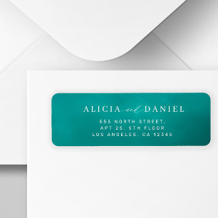 Étiquette Adresse de retour minimaliste turquoise bleu maria