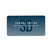 Étiquette Adresse de retour Modern Bold Blue Ombre (Devant)