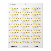 Étiquette ADRESSE DE RETOUR moderne bande de feuille d'or él (Feuille entière)