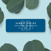 Étiquette Adresse de retour moderne Bold Blue Grey