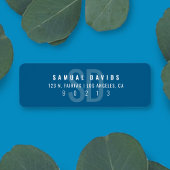 Étiquette Adresse de retour moderne Bold Blue Grey