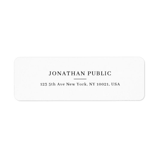 Étiquette Adresse de retour moderne Modèle de conception sim (Devant)