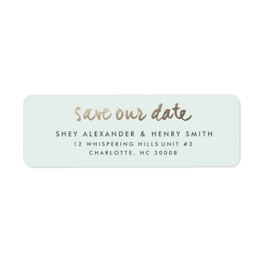 Étiquette Adresse de retour moderne pour save the date (Devant)