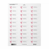 Étiquette Adresse de Retour Moderne Ruban Rose Coquette Dipl (Feuille entière)