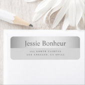 Étiquette Adresse de retour moderne Silver Look Grey (En situation)