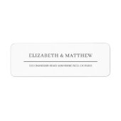 Étiquette Adresse de retour moderne simple et chic (Devant)