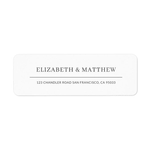 Étiquette Adresse de retour moderne simple et chic (Devant)