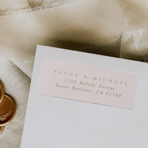 Étiquette Adresse de retour moderne sophistiquée Blush Rose