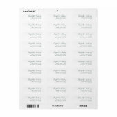 Étiquette Adresse de retour moderne vert émeraude blanc écri (Feuille entière)