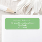 Étiquette Adresse de retour moderne verte et blanche avec éc (En situation)