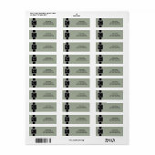 Étiquette Adresse de retour Monogramme blanc et noir (Feuille entière)