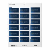 Étiquette Adresse de Retour Monogramme - Bleu Foncé (Feuille entière)
