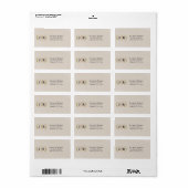 Étiquette Adresse de Retour Monogramme - Crème (Feuille entière)