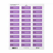 Étiquette Adresse de retour monogramme de support bouclé mod (Feuille entière)