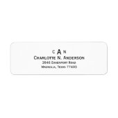 Étiquette Adresse de Retour Monogramme Moderne (Devant)