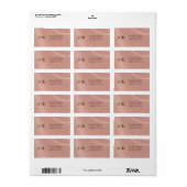 Étiquette Adresse de Retour Monogramme - Or Rose (Feuille entière)