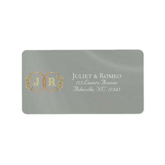 Étiquette Adresse de Retour Monogramme - Sauge (Devant)