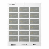 Étiquette Adresse de Retour Monogramme - Sauge (Feuille entière)