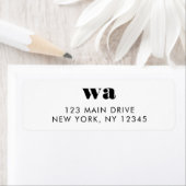 Étiquette Adresse de retour Monogrammes Initiales Rétro mini (En situation)