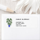 Étiquette Adresse de retour Monstera (En situation)