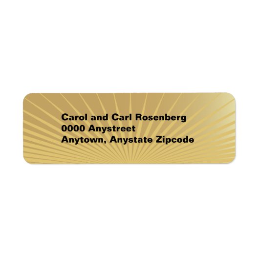 Étiquette Adresse de retour Movie Star Label Gold (Devant)