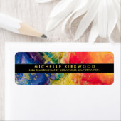 Étiquette Adresse de retour Multi Color and Gold Splatter (En situation)