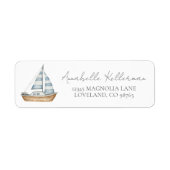 Étiquette Adresse de Retour Nautique Simple (Devant)