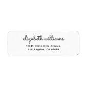 Étiquette Adresse de Retour Nom Calligraphie Manuscrite (Devant)
