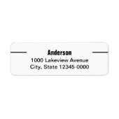 Étiquette Adresse de Retour Nom Simple (Devant)