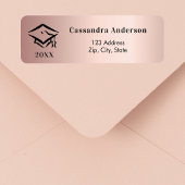 Étiquette Adresse de retour or rose du plafond de diplôme