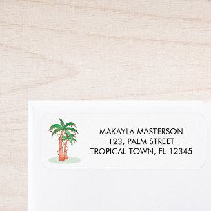 Étiquette Adresse de retour Palm Tree