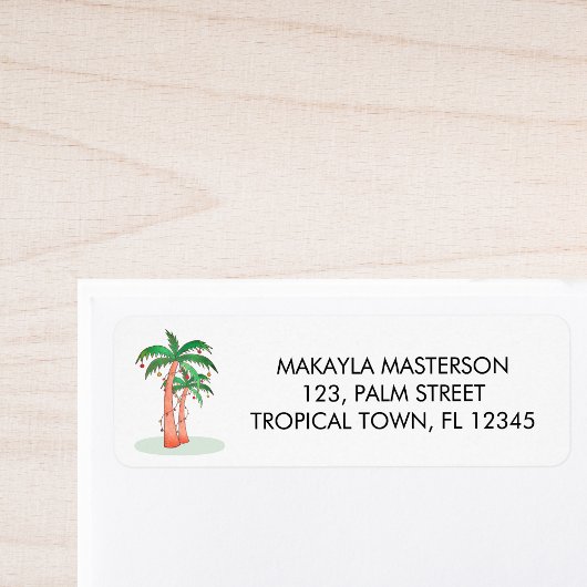 Étiquette Adresse de retour Palm Tree