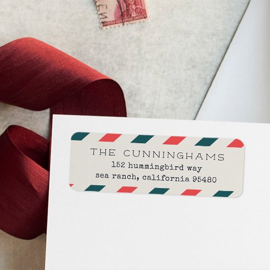 Étiquette Adresse de retour par courrier aérien